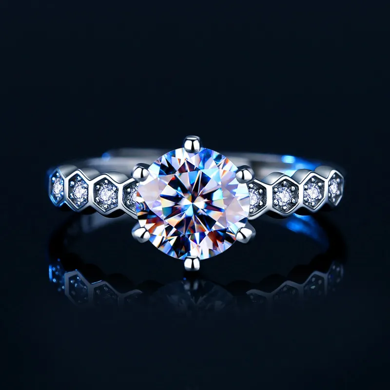 ZUOHUO S925 Silver Moissanite Rings Women's-2