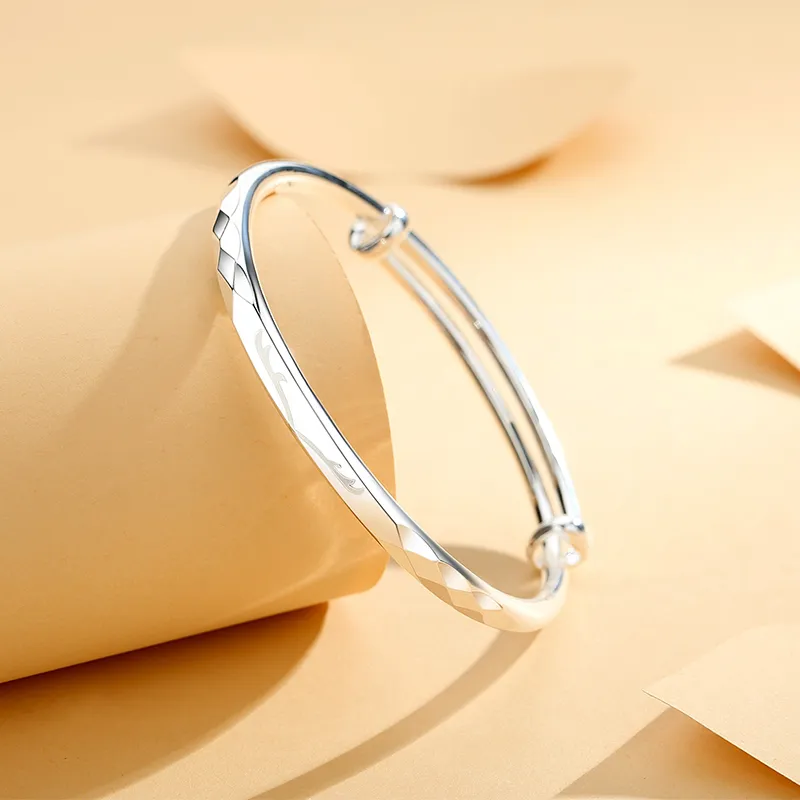 ZUOHUO S999 Fine Silver Sterling Silver Bracelets Women's Silver White-2