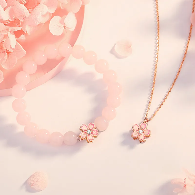 ZUOHUO S925 Silver Necklaces Women's Rose Gold-5
