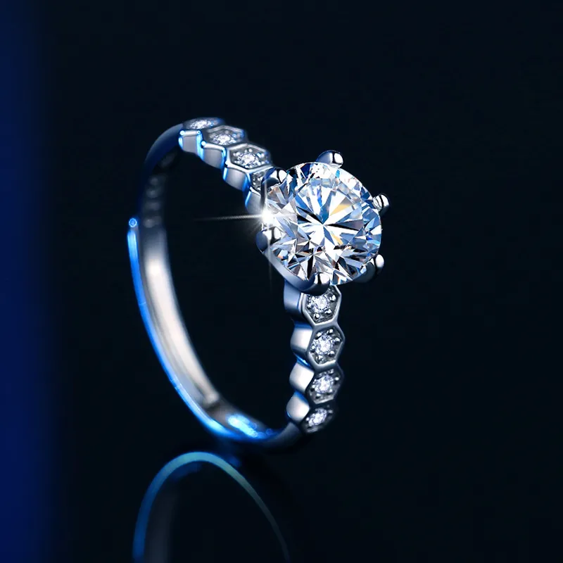 ZUOHUO S925 Silver Moissanite Rings Women's-3