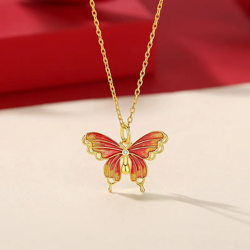 ZUOHUO S999 Fine Silver Necklaces Women's Champagne Gold-3