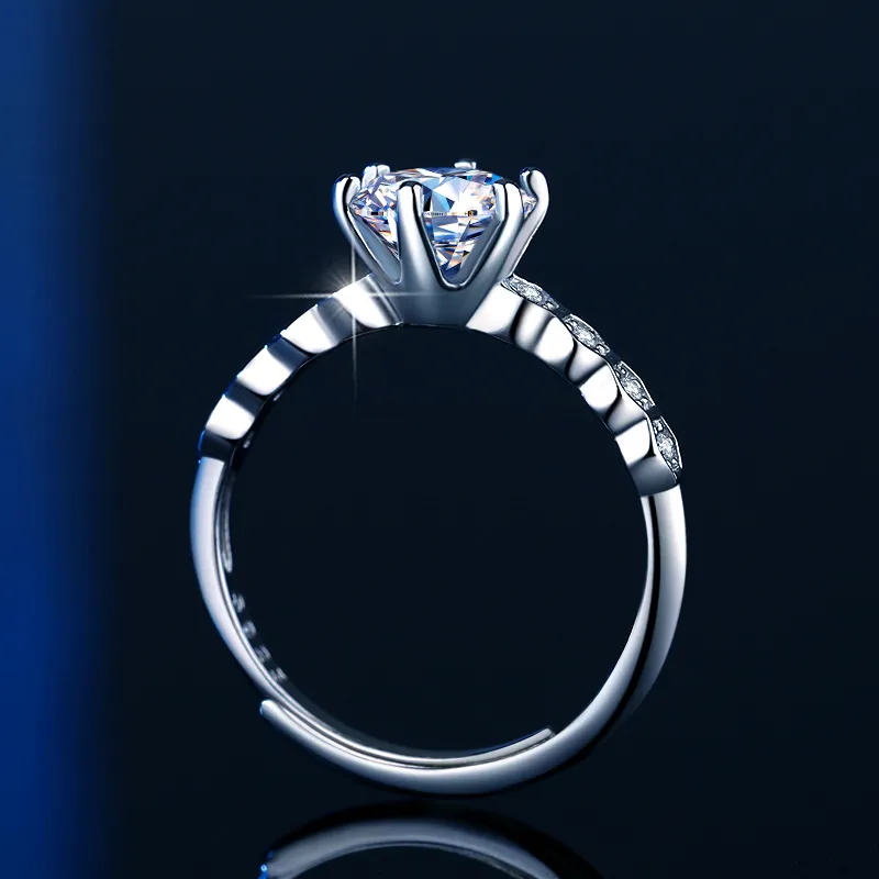 ZUOHUO S925 Silver Moissanite Rings Women's-4