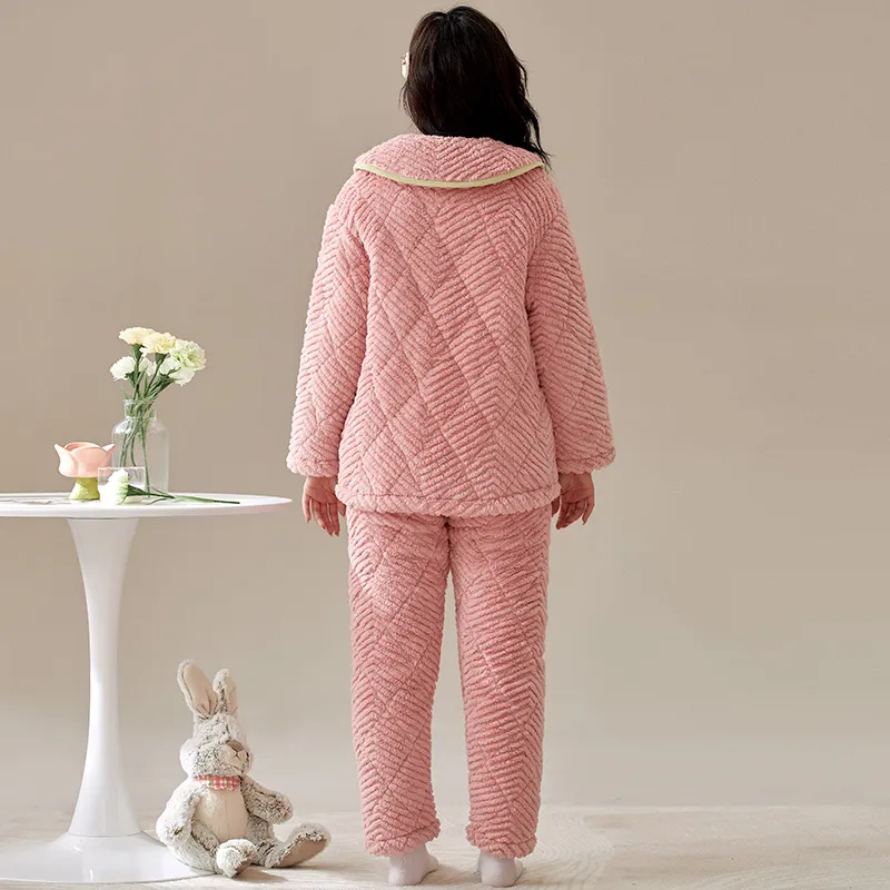 Montagut Pajama Set Women's Light Shrimp Red-1