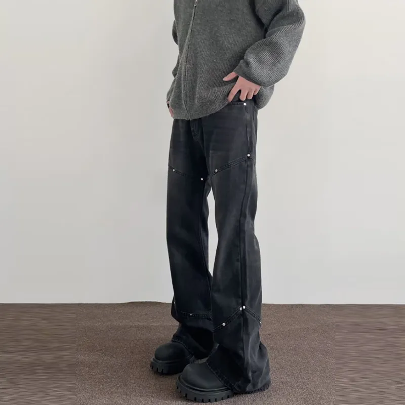 MGXEK Jeans Unisex Black Gray-3