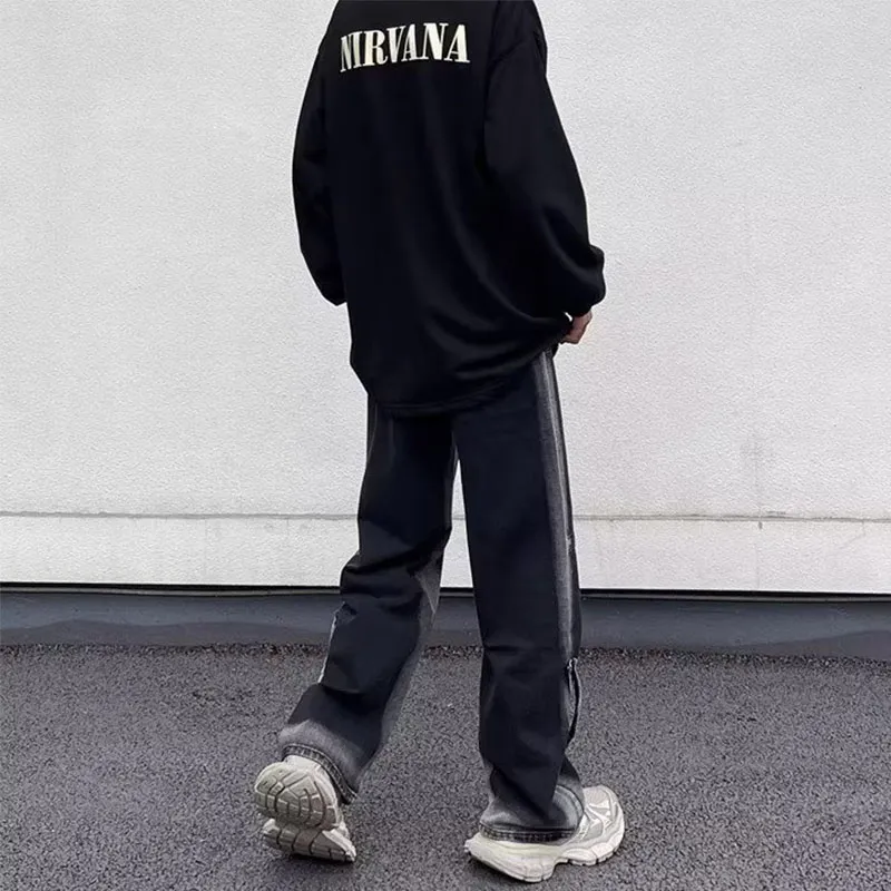 MGXEK Jeans Unisex Black Gray Color-5
