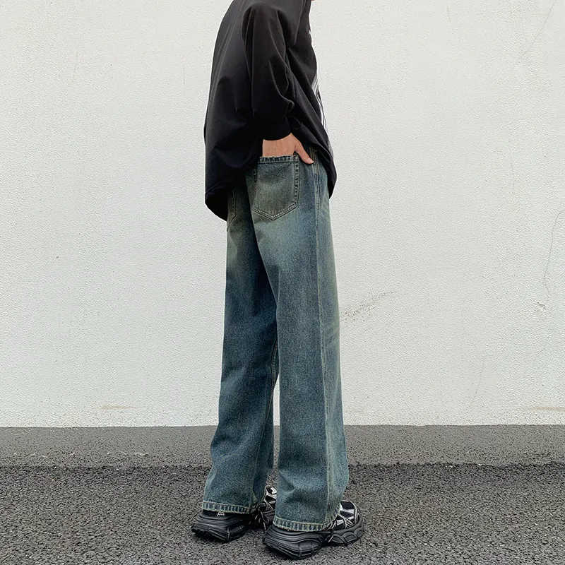 MGXEK Jeans Men Vintage Blue-3
