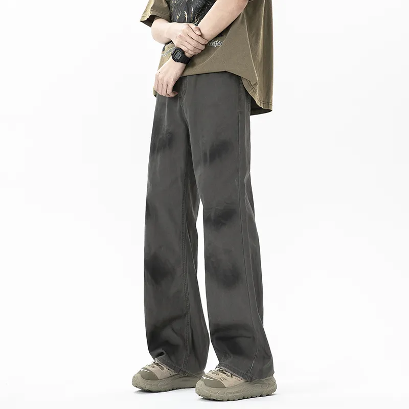 MGXEK Jeans Unisex Washed Dirty Gray-6