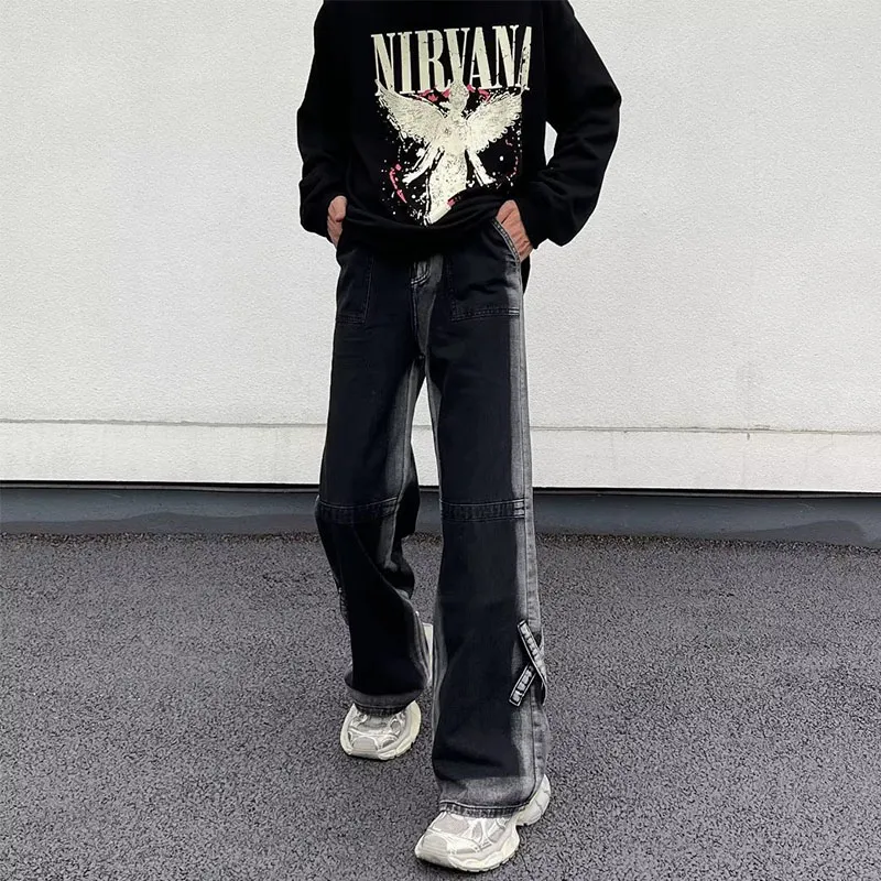 MGXEK Jeans Unisex Black Gray Color-4