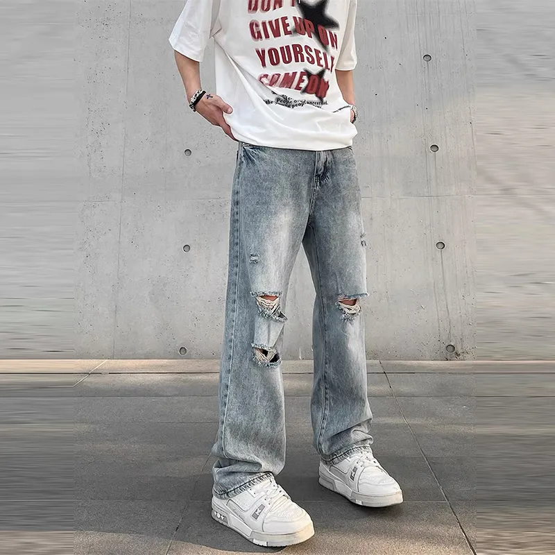 MGXEK Jeans Unisex Light Blue-1