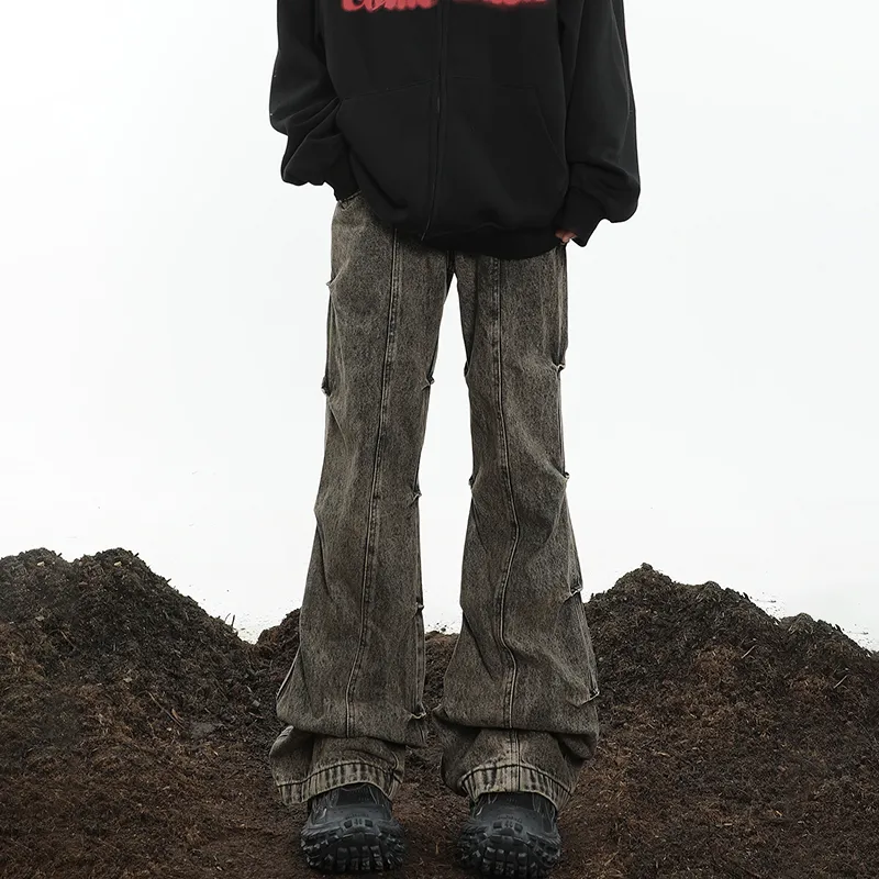 MGXEK Jeans Unisex Black Gray-3