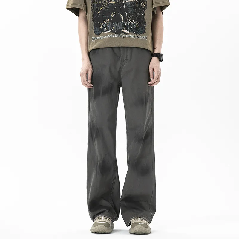 MGXEK Jeans Unisex Washed Dirty Gray-1