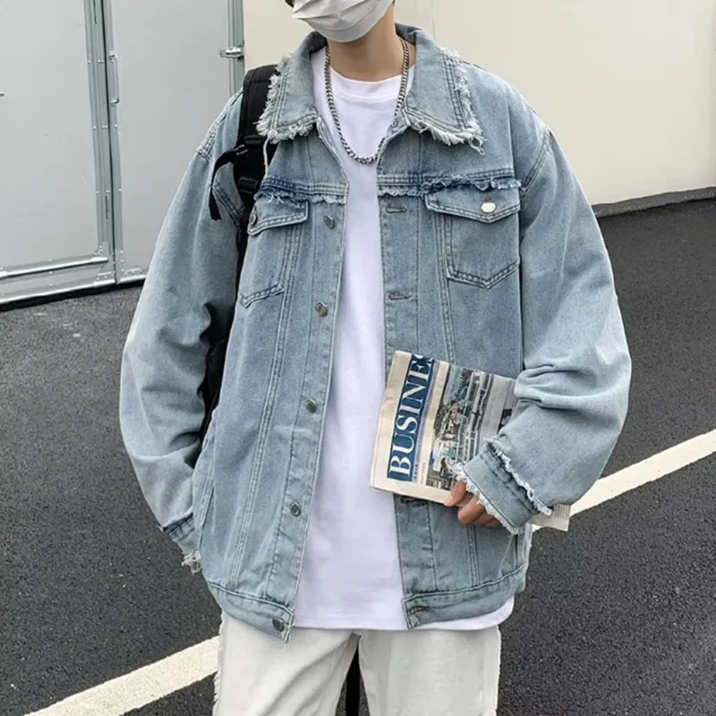 MGXEK Denim Jackets Unisex Blue-4