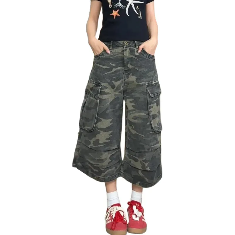MGXEK Denim Shorts Unisex Camouflage-2