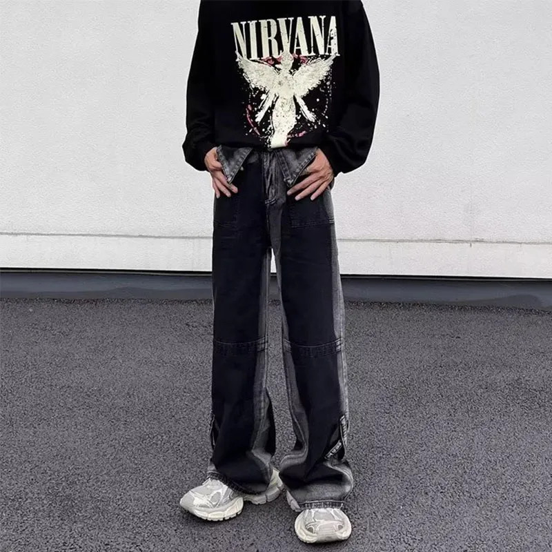 MGXEK Jeans Unisex Black Gray Color-3