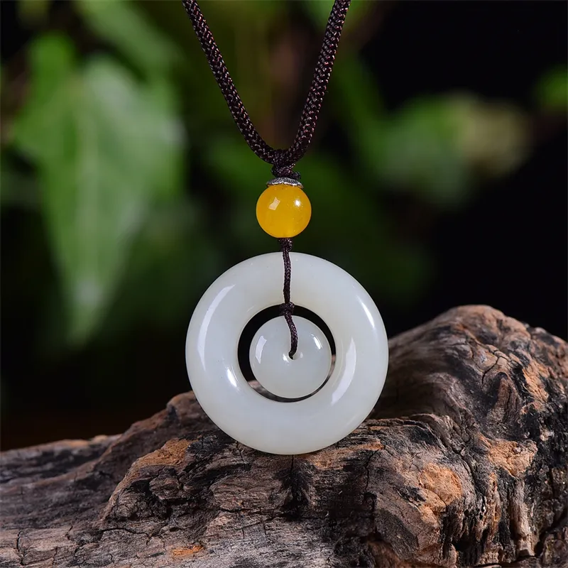 HUWEI Hetian Jade Necklaces White Jade Unisex-6