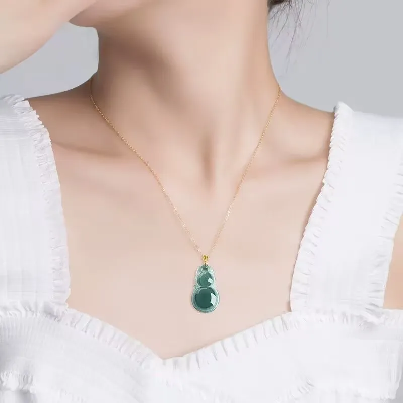 HUWEI Glutinous Jade Jadeite Necklaces Women's-2
