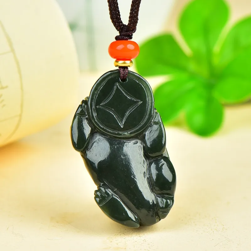HUWEI Hetian Jade Necklaces Green Jade Unisex-6