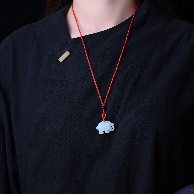 HUWEI Hetian Jade Necklaces White Jade Unisex-1