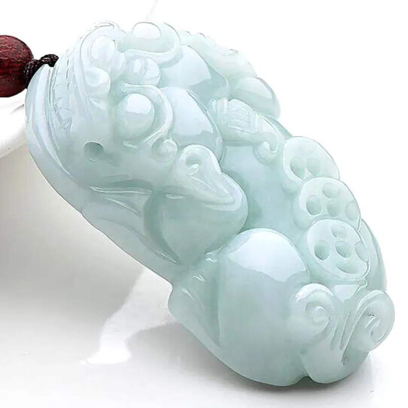 HUWEI Glutinous Jade Jadeite Necklaces Unisex-3