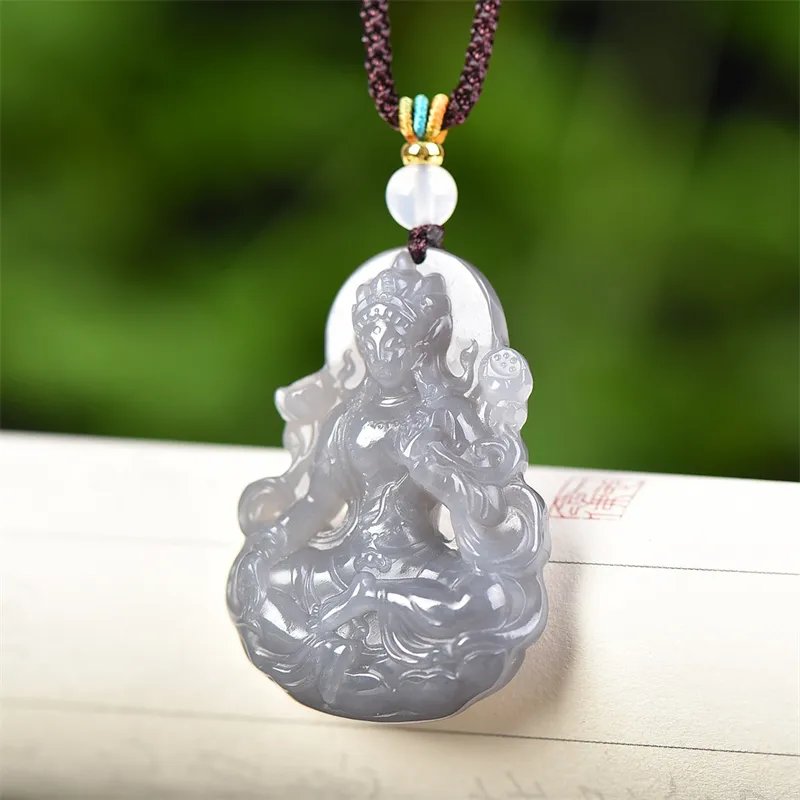 HUWEI Hetian Jade Necklaces Smoky Purple Unisex-5