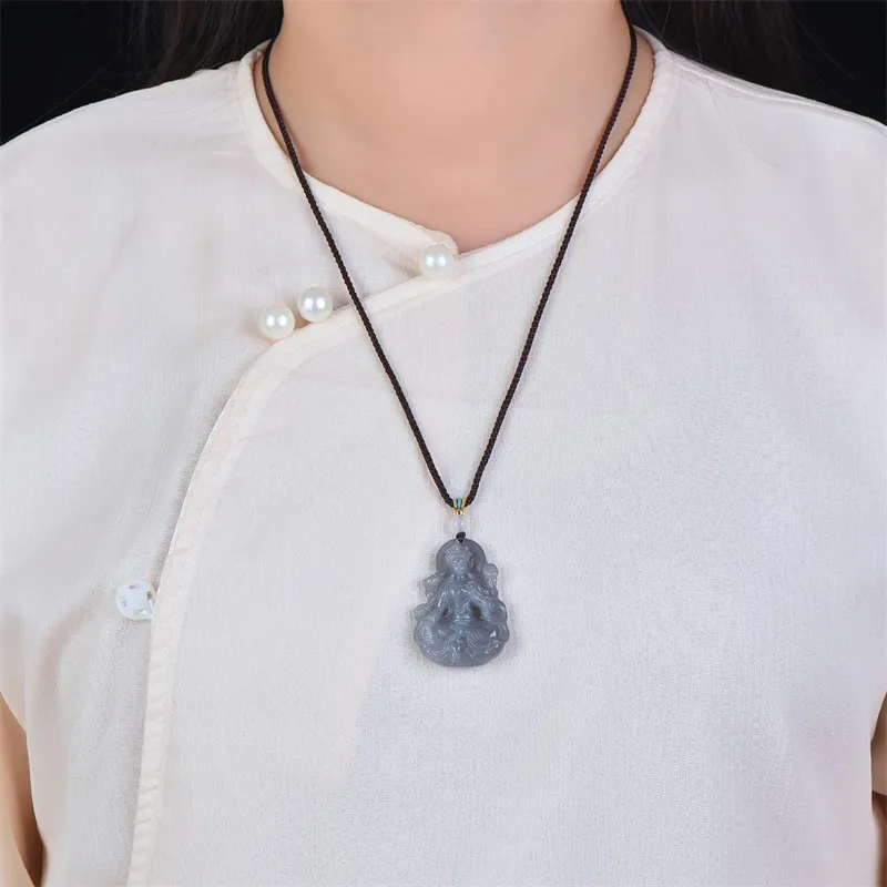HUWEI Hetian Jade Necklaces Smoky Purple Unisex-1