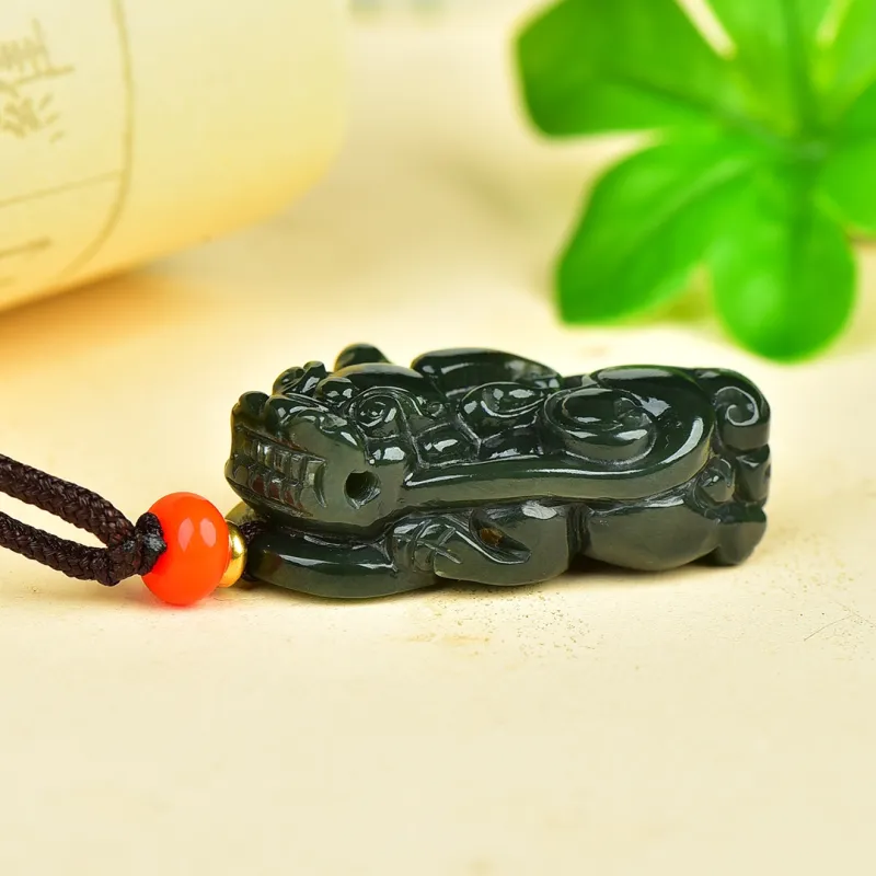 HUWEI Hetian Jade Necklaces Green Jade Unisex-5
