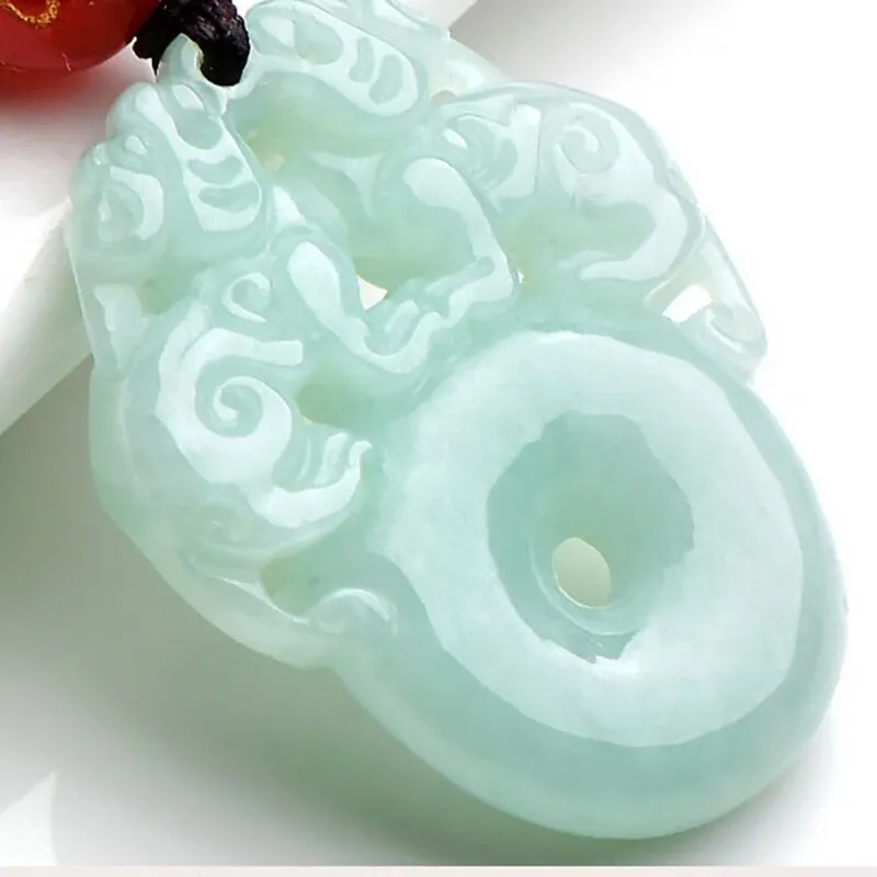 HUWEI Glutinous Jade Jadeite Necklaces Unisex-4