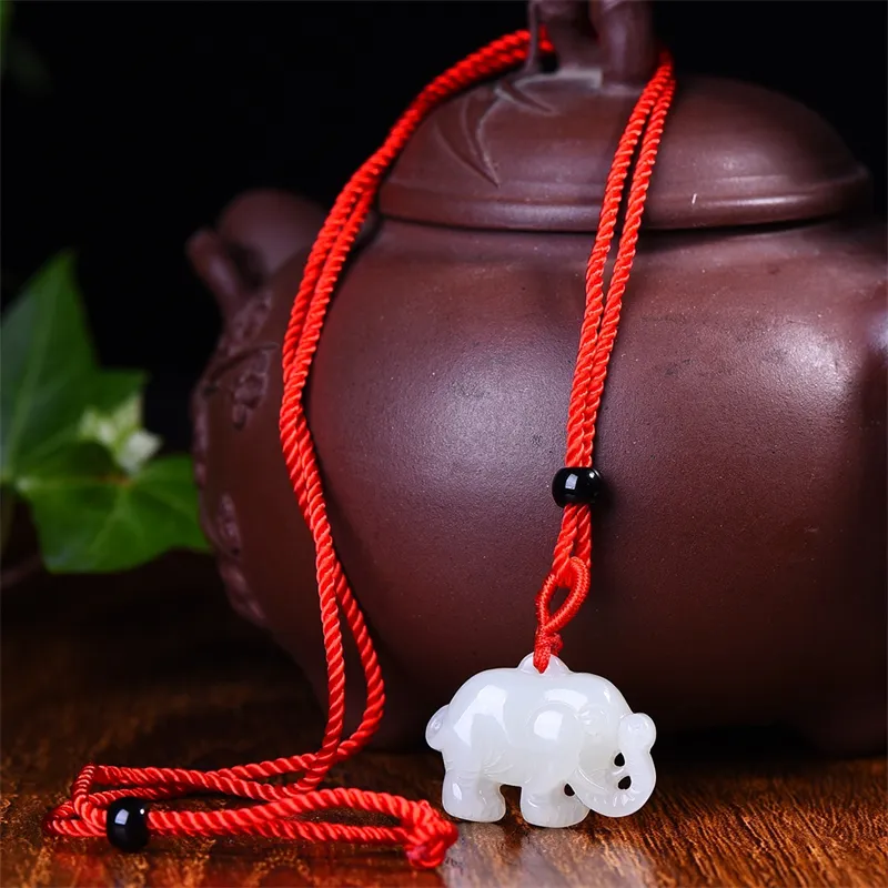 HUWEI Hetian Jade Necklaces White Jade Unisex-5