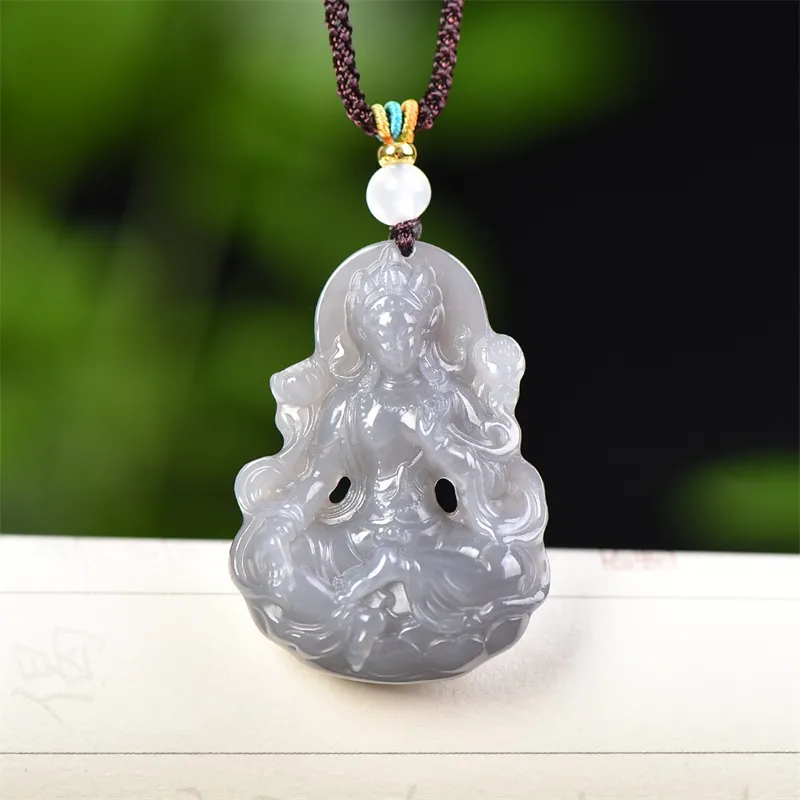 HUWEI Hetian Jade Necklaces Smoky Purple Unisex-2