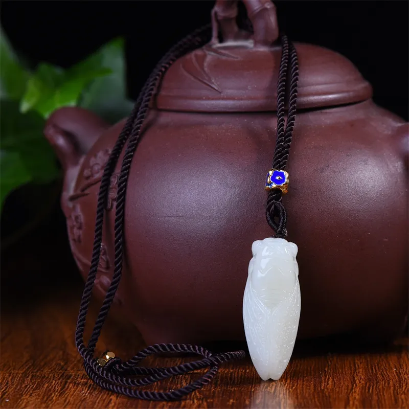 HUWEI Hetian Jade Necklaces White Jade Unisex-5