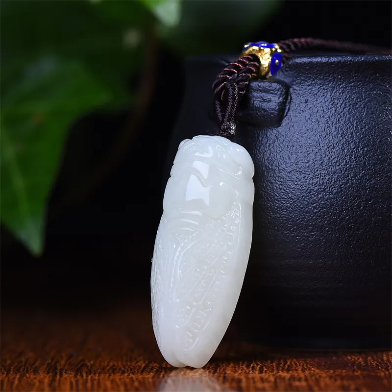 HUWEI Hetian Jade Necklaces White Jade Unisex-3