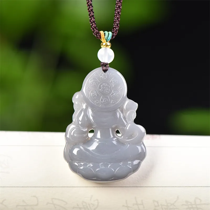 HUWEI Hetian Jade Necklaces Smoky Purple Unisex-4