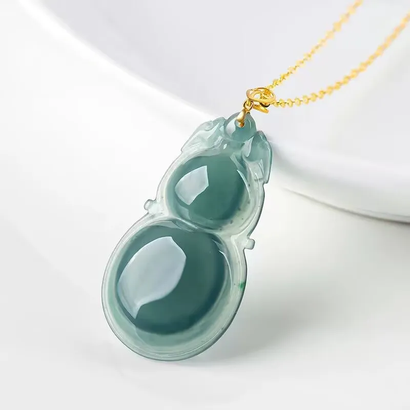 HUWEI Glutinous Jade Jadeite Necklaces Women's-3