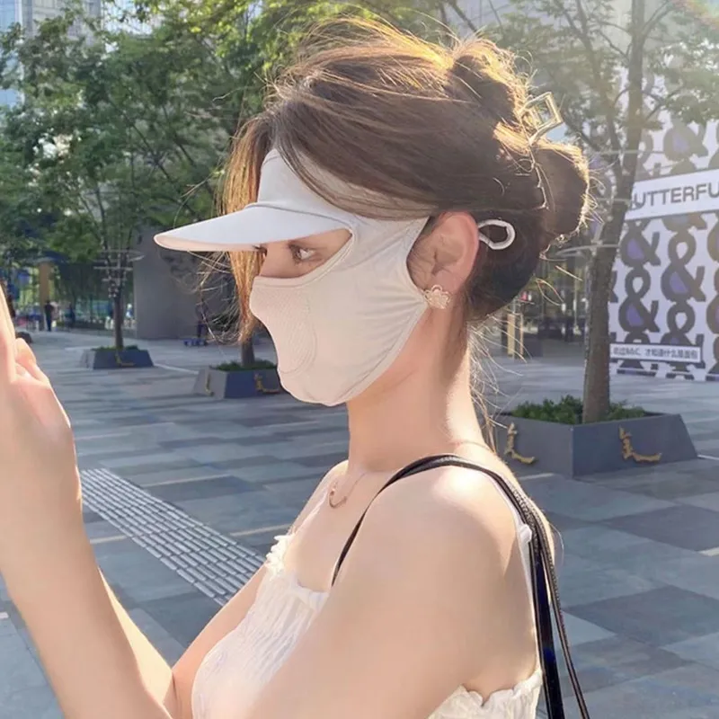 ANWUYU Cooling Sensation Silky Fabric Sun Protection Masks Women's-1
