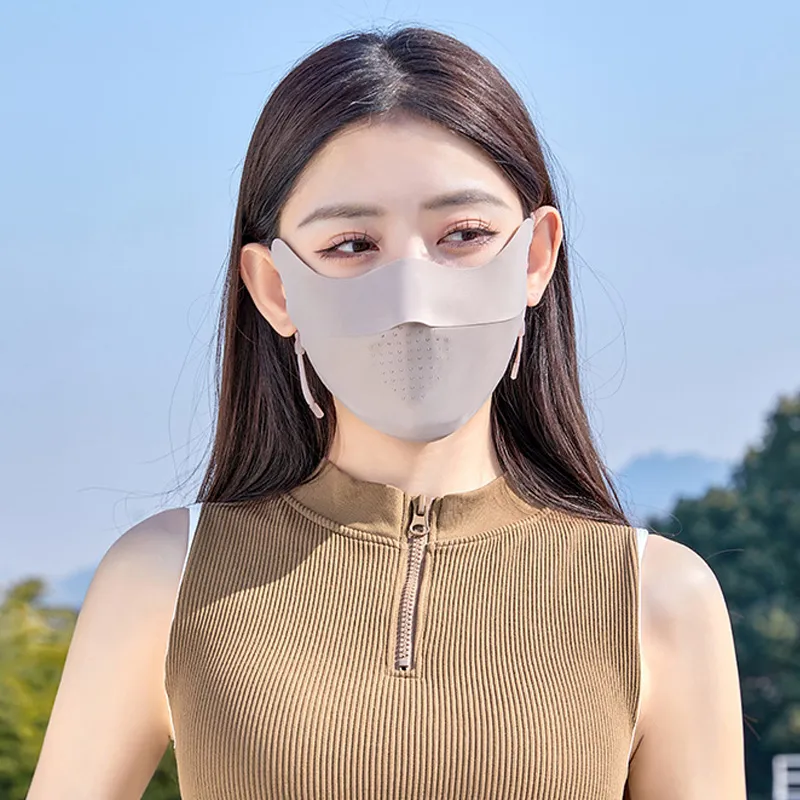 ANWUYU Breathable Ice Silk Thin Sun Protection Face Mask Unisex-36