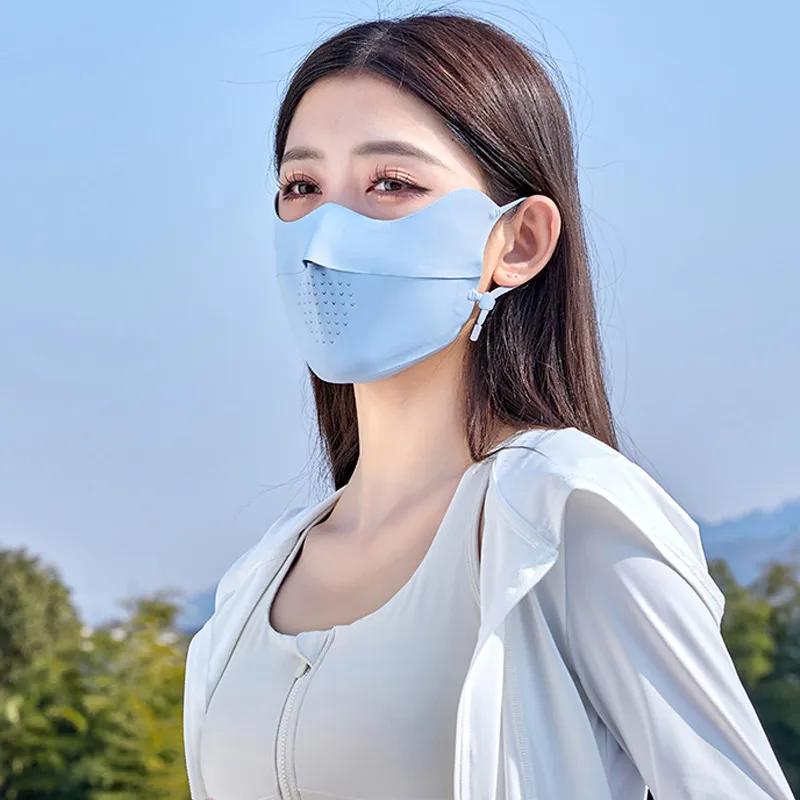 ANWUYU Breathable Ice Silk Thin Sun Protection Face Mask Unisex-34