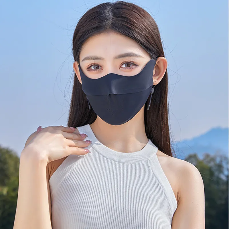 ANWUYU Breathable Ice Silk Thin Sun Protection Face Mask Unisex-46