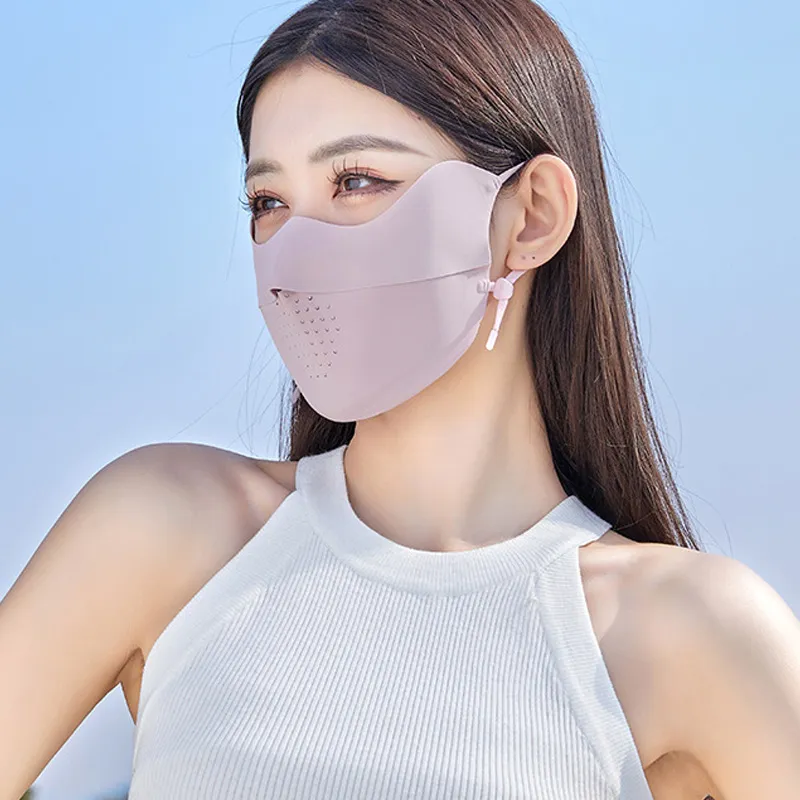 ANWUYU Breathable Ice Silk Thin Sun Protection Face Mask Unisex-41