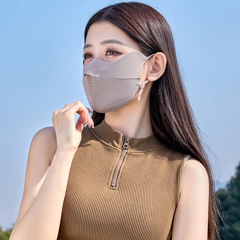 ANWUYU Breathable Ice Silk Thin Sun Protection Face Mask Unisex-38