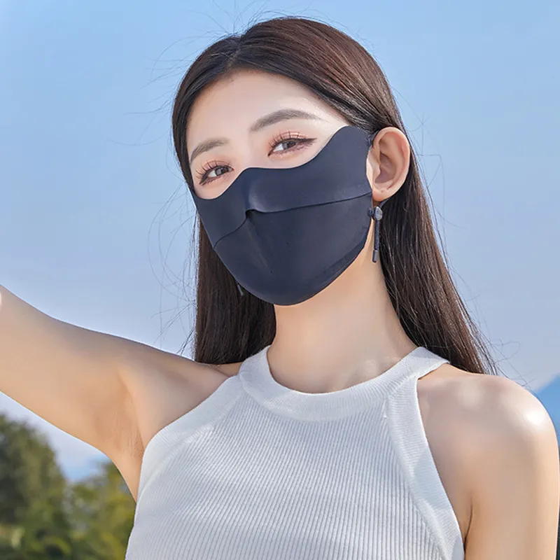 ANWUYU Breathable Ice Silk Thin Sun Protection Face Mask Unisex-45
