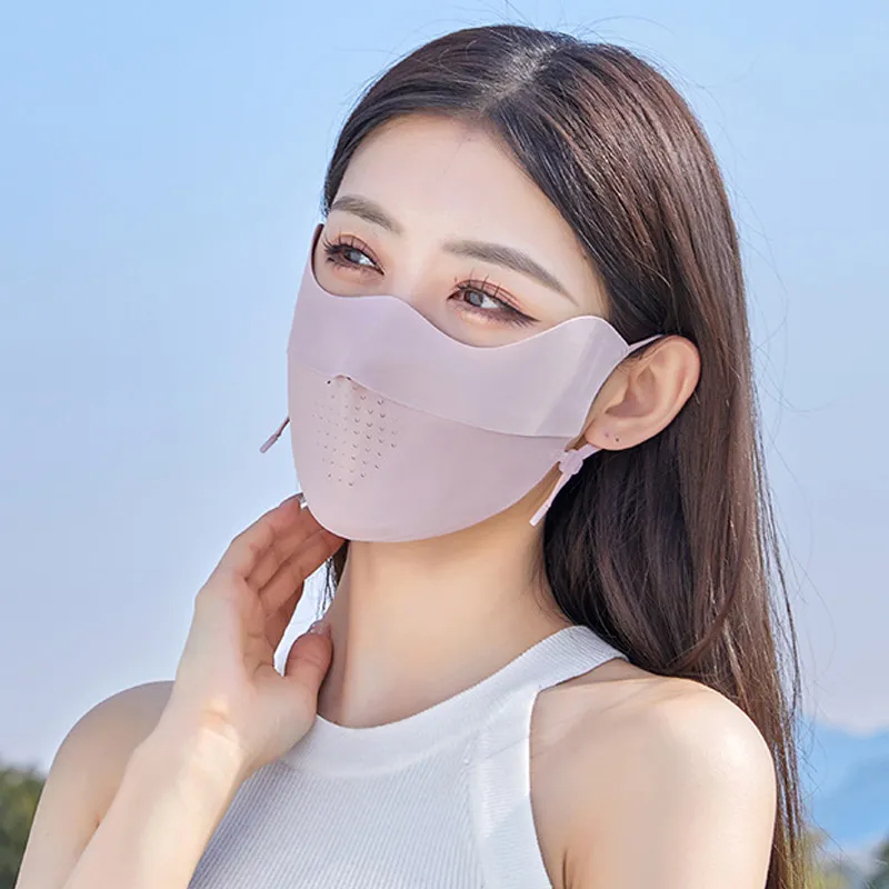ANWUYU Breathable Ice Silk Thin Sun Protection Face Mask Unisex-42