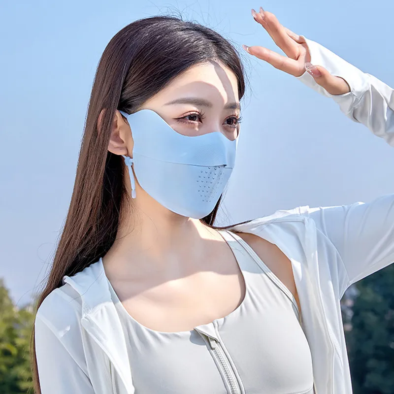 ANWUYU Breathable Ice Silk Thin Sun Protection Face Mask Unisex-32