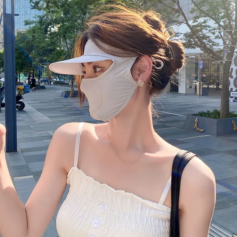 ANWUYU Cooling Sensation Silky Fabric Sun Protection Masks Women's-3