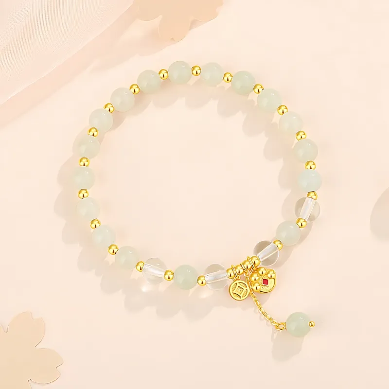 YUFANGCHUN Hetian Jade Bracelets Pale Greenish White Jade Women's-4