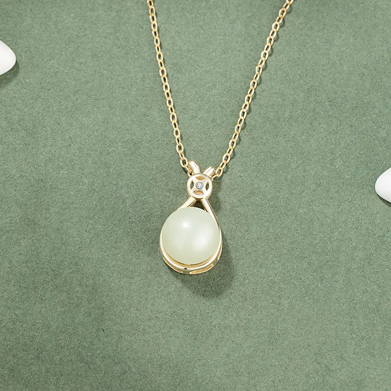 YUFANGCHUN Necklaces White Jade/Pale Greenish White Jade Women's-1