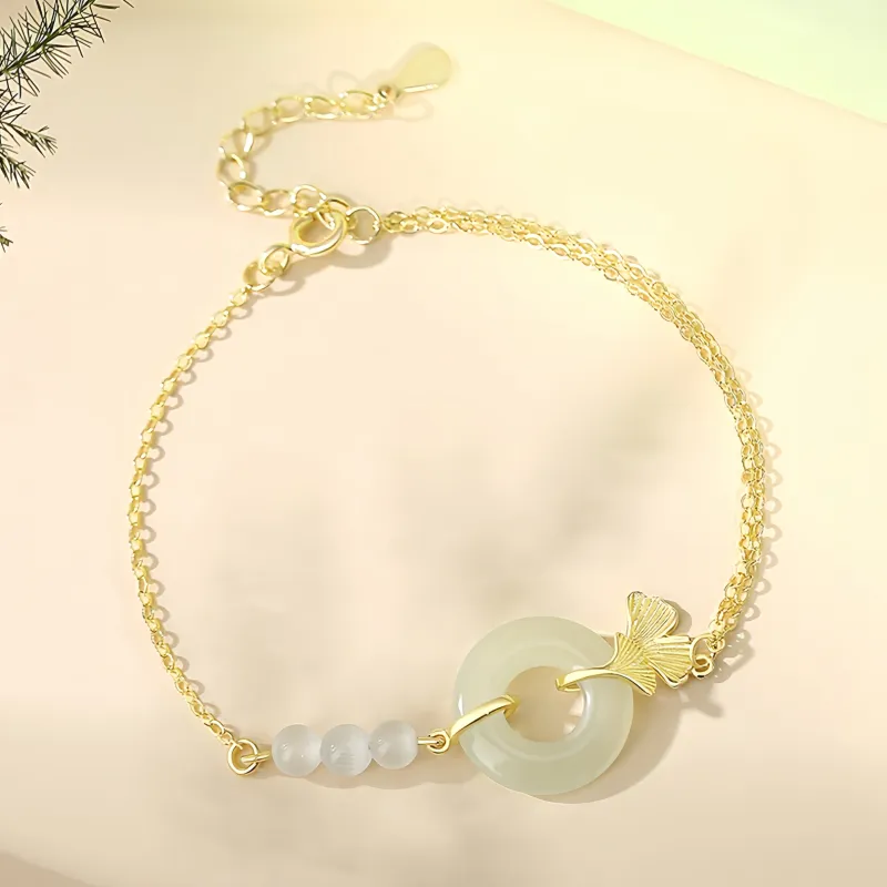 YUFANGCHUN Bracelets Pale Greenish White Jade Women's-2