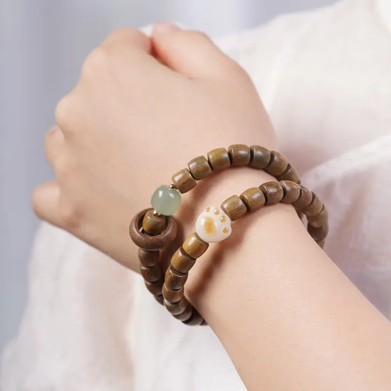 YUFANGCHUN Green Sandalwood Bracelets Unisex-3
