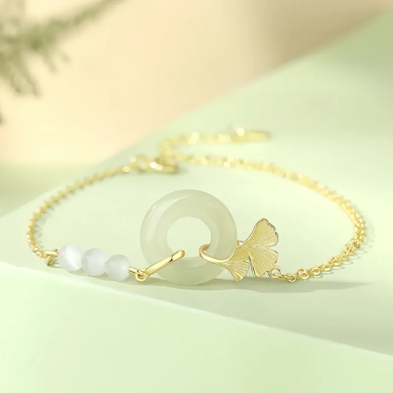 YUFANGCHUN Bracelets Pale Greenish White Jade Women's-4