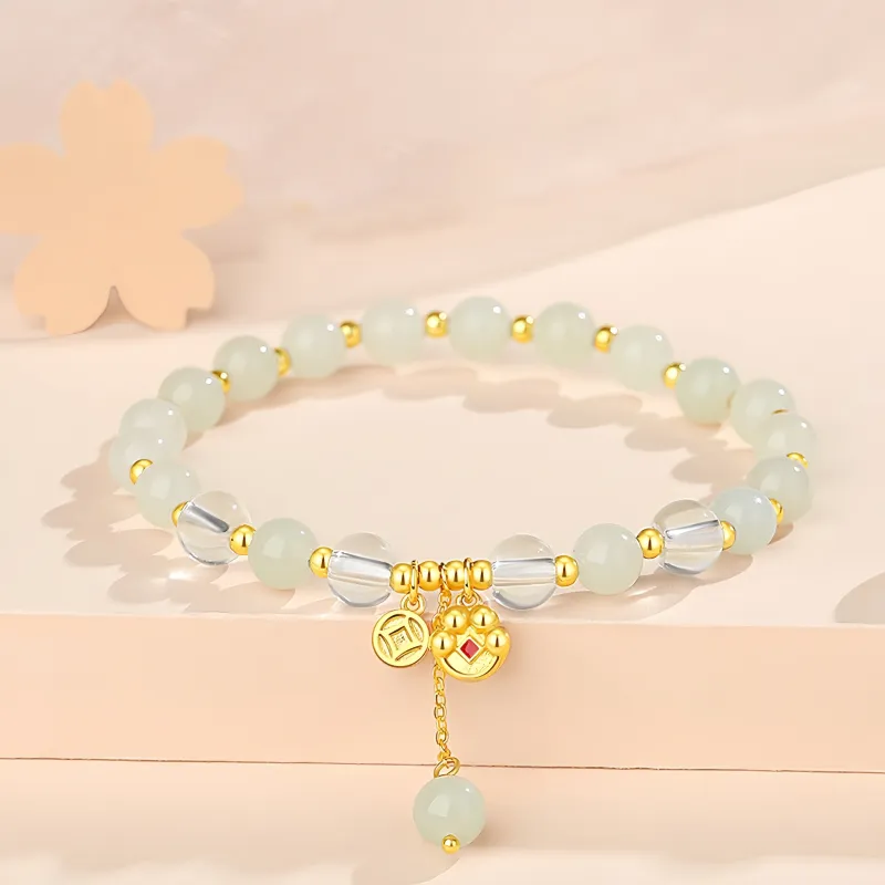 YUFANGCHUN Hetian Jade Bracelets Pale Greenish White Jade Women's-2