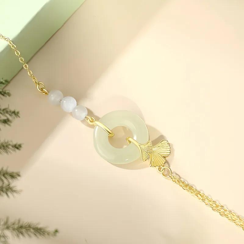 YUFANGCHUN Bracelets Pale Greenish White Jade Women's-3